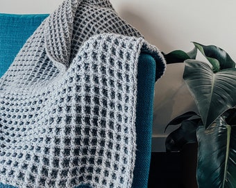 CROCHET PATTERN - Easy Waffle Throw