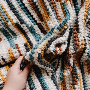 CROCHET PATTERN - Modern Stripes Baby Blanket