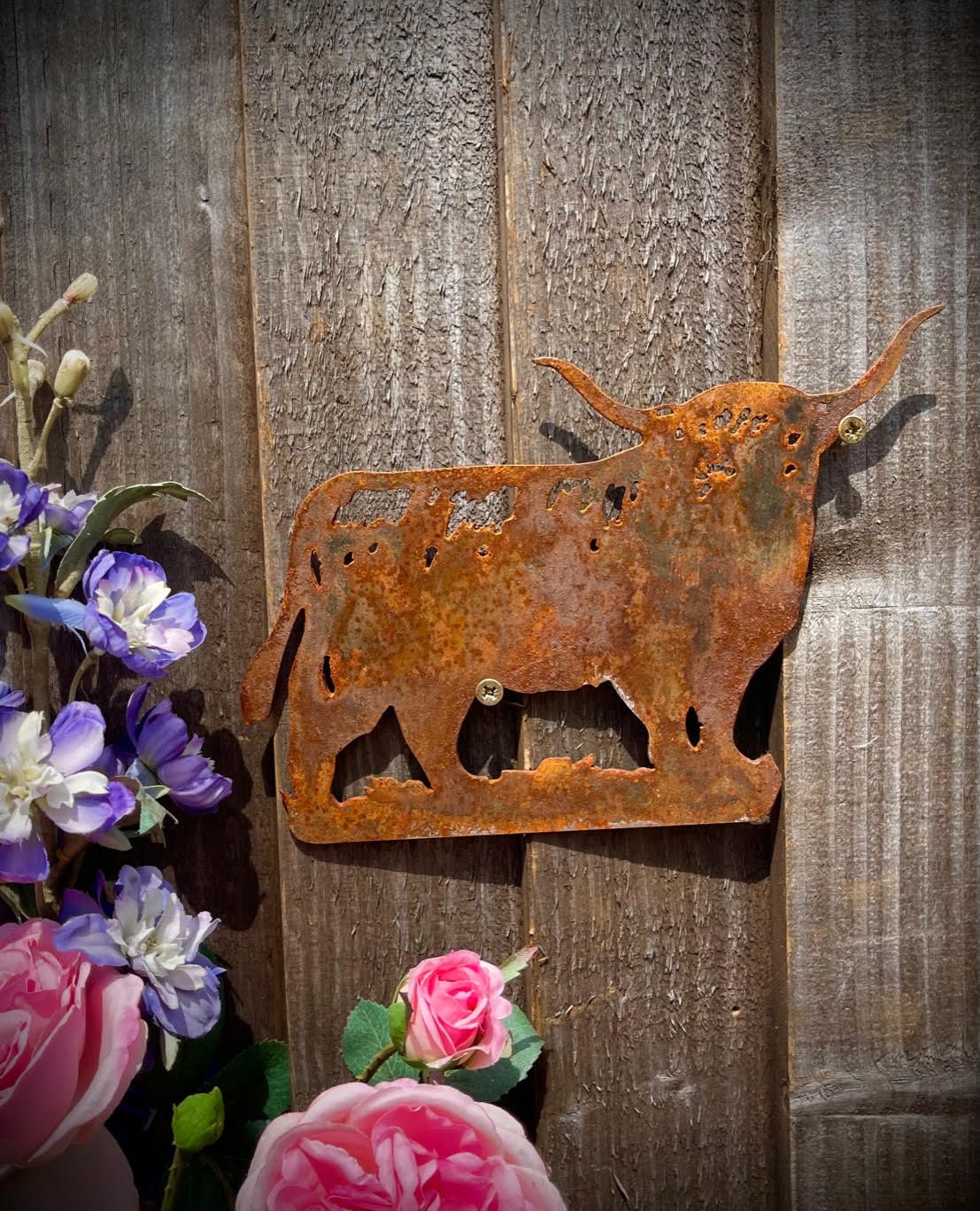 Highland Cow Cattle Moo Farm Wildlife Rustic Rusty Garden Art Yard Art ...