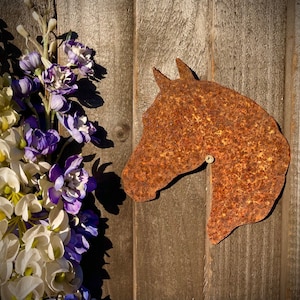 Rustic Horse Head Pony Equestrian Equine Pet Memorial Rustic Rusty Art Wall Hanging Present Gift Idea