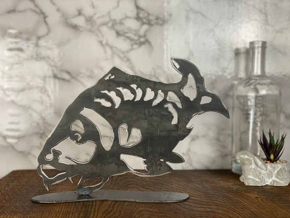 Koi Karpfen Fisch fischen gebürsteter Stahl Home Interior Design  Geschenkideen