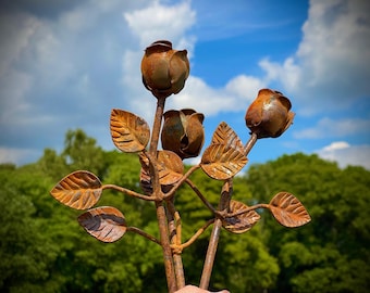 Rose Roses Flower Valentine Rustic Rusty Love Garden Art Yard Art Present Gift Idea