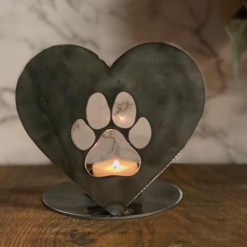 Pet Paw Print Candle Holder Pet Memorial Present Gift Holiday Etsy UK