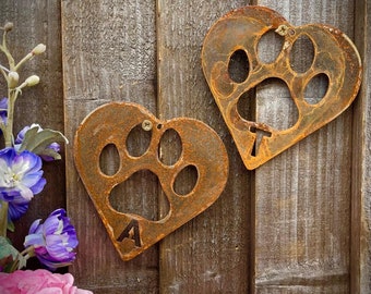 Personalised Paw Print Dog Cat Memorial Letter Name Garden Art Yard Art Present Gift Idea