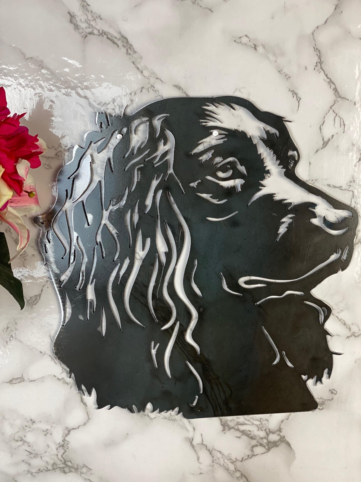spaniel-cocker-springer-working-dog-gun-dog-brushed-steel-home-etsy