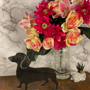 Dachshund Sausage Dog Brushed Steel Art Home Interior Design Present Gift Idea