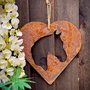 Love Heart Horse Pony Equestrian Equine Pet Memorial Rustic Rusty Art Wall Hanging Present Gift Idea