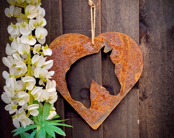 Love Heart Horse Pony Equestrian Equine Pet Memorial Rustic Rusty Art Wall Hanging Present Gift Idea