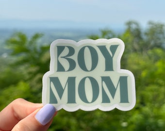 Boy Mom CLEAR Vinyl Sticker | Waterproof & Weatherproof | Laptop Decal | Water Bottle Sticker