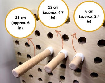 Träpinntillägg | ThePeggyWall Modulärt Pegboardsystem