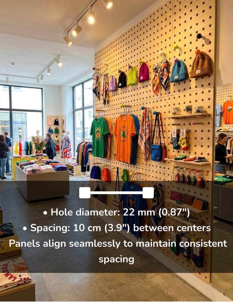 Modulair houten prikbordwandsysteem – Scandinavische organizer voor thuis, kinderkamer en winkels afbeelding 4