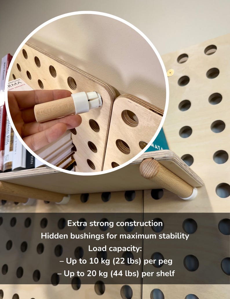 Wheeled Freestanding Wooden Pegboard Display Stand | Market Booth Retail Rack image 3