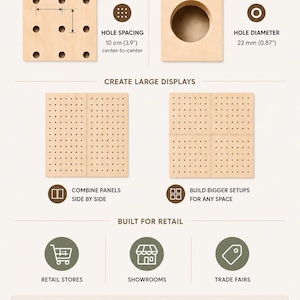 Commercial Pegboard Wall System, Custom Retail Display for Stores, Offices & Large Projects image 5