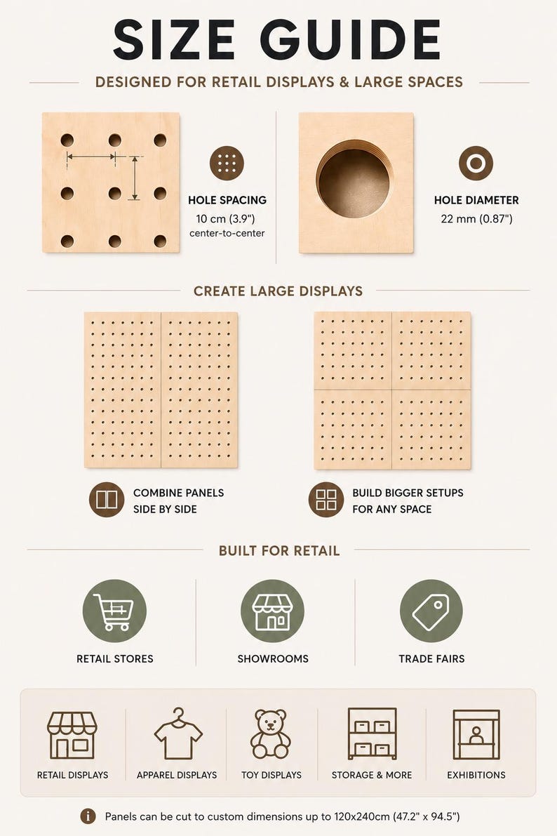 Commercial Pegboard Wall System, Custom Retail Display for Stores, Offices & Large Projects image 5