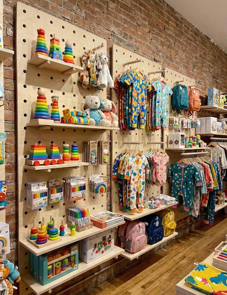 Modulair houten prikbordwandsysteem – Scandinavische organizer voor thuis, kinderkamer en winkels afbeelding 9
