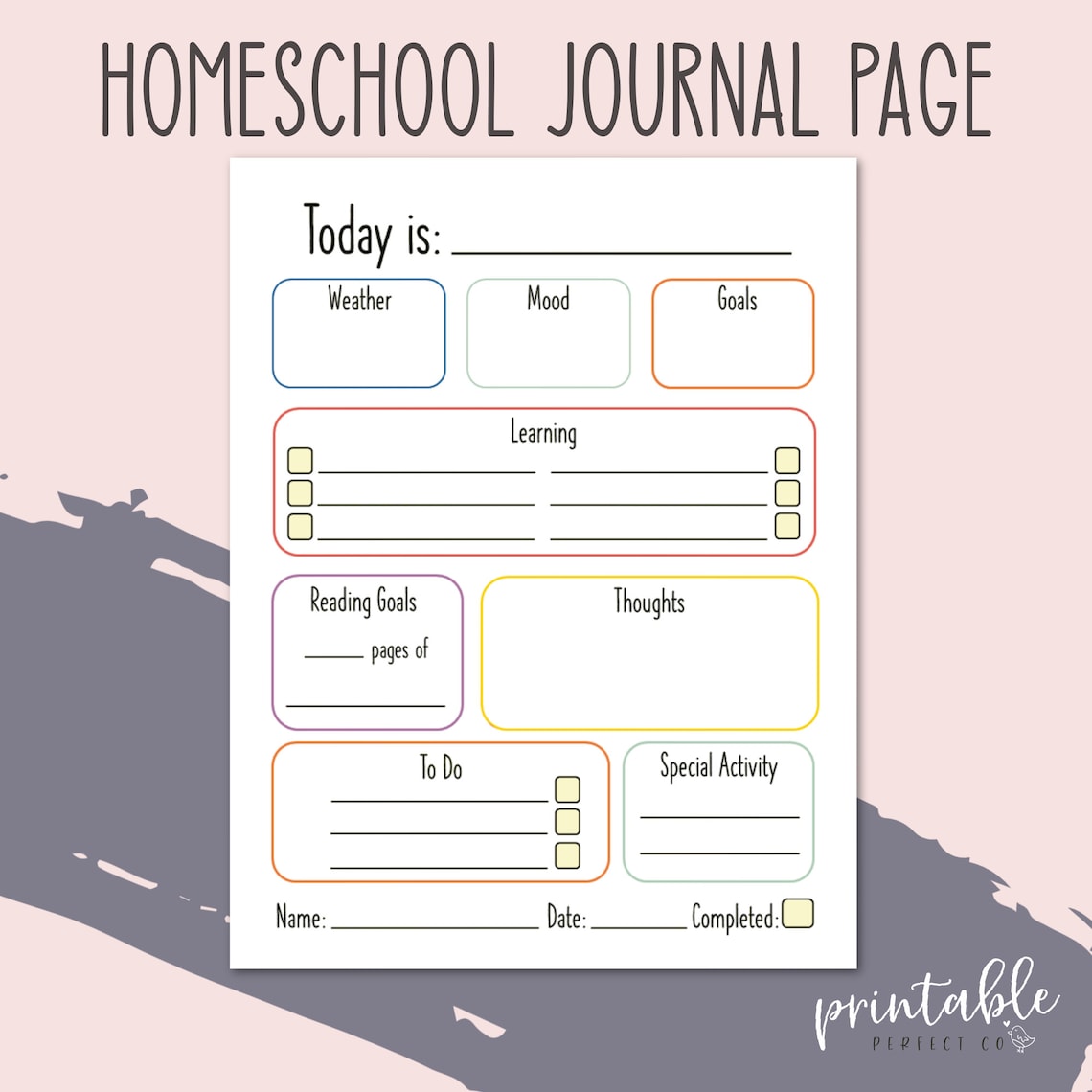 Printable Homeschool Journal Page. Printable Homeschool - Etsy