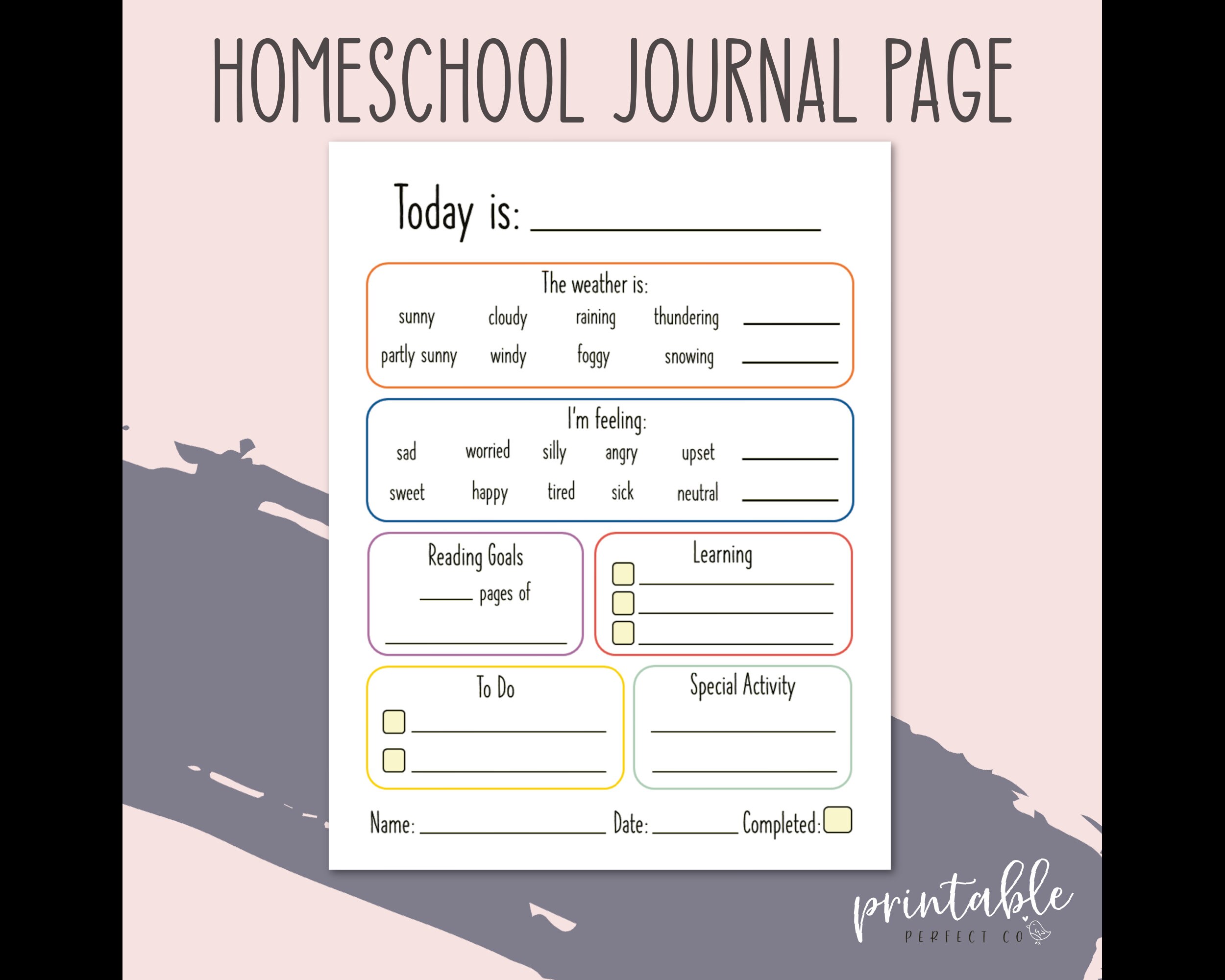 Printable Homeschool Journal Page. Printable Homeschool | Etsy