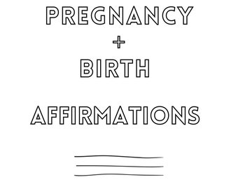 Digital Download: pregnancy and birth affirmations coloring sheets