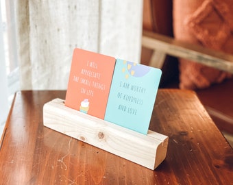 Wooden Card Holder for Multiple Affirmation Cards