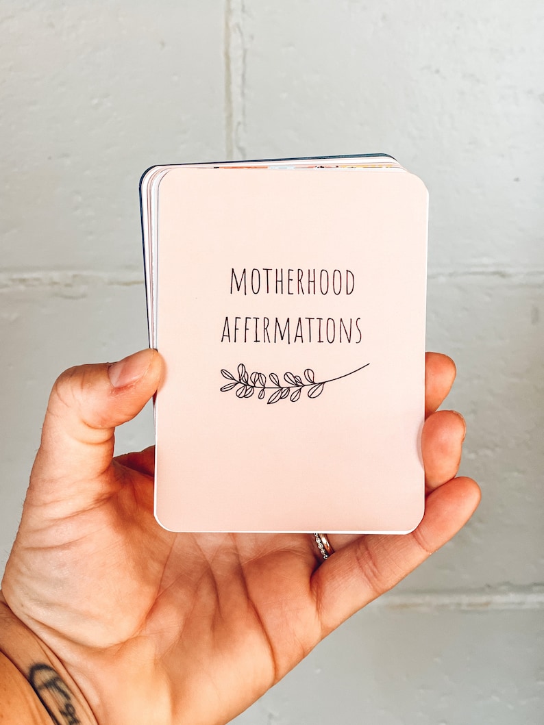 Motherhood Affirmation Cards Set. Mindfulness gift for seasoned, new, and expecting moms to practice meditation. image 2