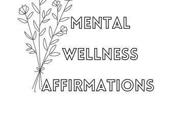 Affirmation Mentales Wohlbefinden Malseiten: Druckbares Geschenk für Positives Mindset