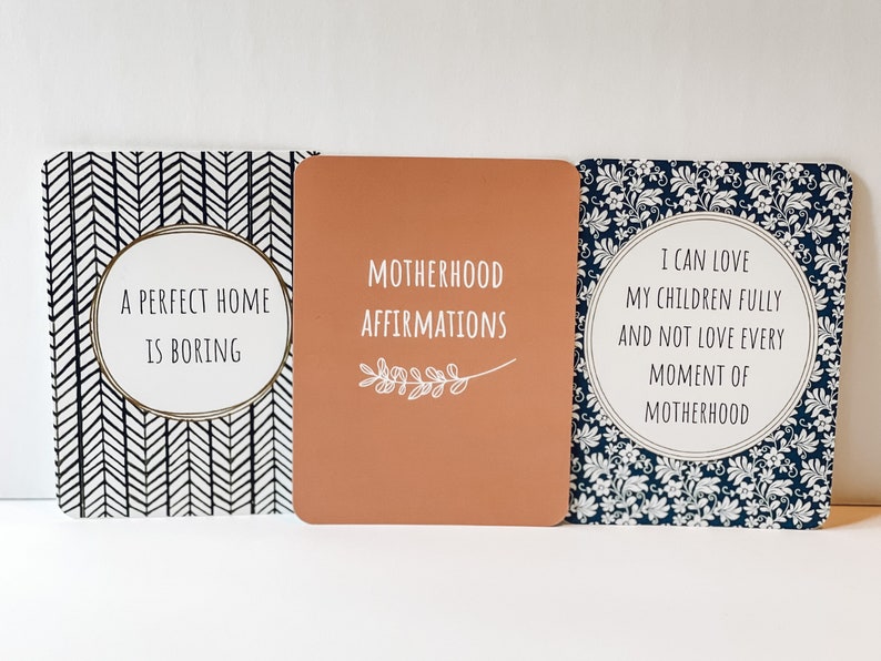 Motherhood Affirmation Cards Set. Mindfulness gift for seasoned, new, and expecting moms to practice meditation. image 5