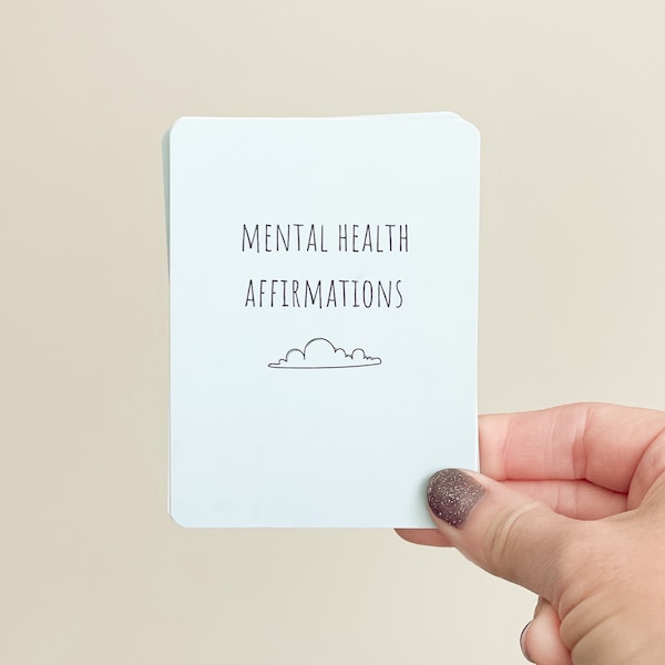 Mental Health Affirmation Cards Set. Mindfulness gift for practicing meditations for stress relief, depression and anxiety relief.