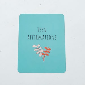 Positive Affirmation Cards Set for Teens. Mindfulness gift for teens to practice meditation and affirm truths. Bright Color Set.