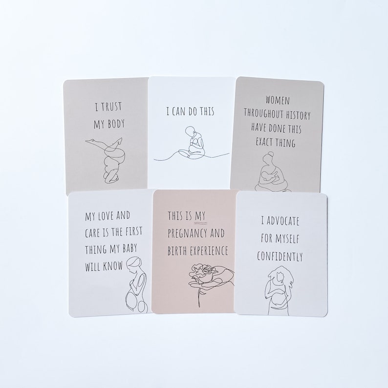 Pregnancy and Birth Affirmation Cards Great pregnancy gift for new moms. Perfect as a baby shower gift, push gift, or birth gift. image 2