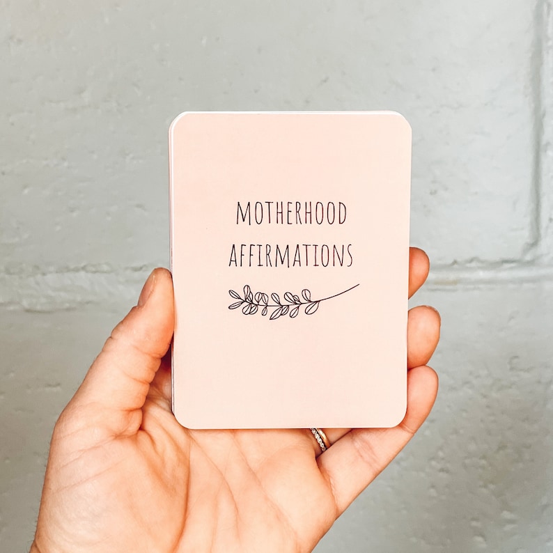 Motherhood Affirmation Cards Set. Mindfulness gift for seasoned, new, and expecting moms to practice meditation. image 1