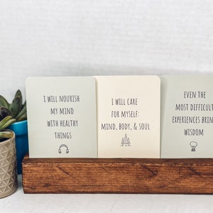 Wooden multi card stand.  For Affirmation Cards, Business Cards, photos, etc.