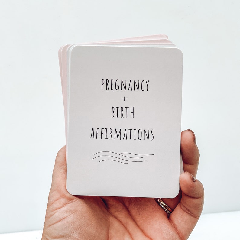 Pregnancy and Birth Affirmation Cards Great pregnancy gift for new moms. Perfect as a baby shower gift, push gift, or birth gift. image 1