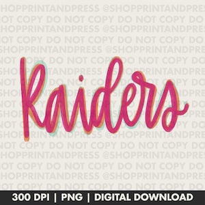 Preppy Raiders Hand Lettered PNG File, Digital Download, T-Shirt PNG, T-Shirt Design
