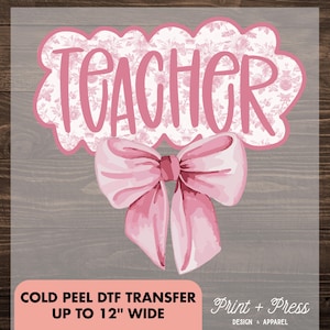 Teacher Coquette DTF Transfer, Back to School DTF Transfer, High-Quality DTF Print, Shirt Transfer