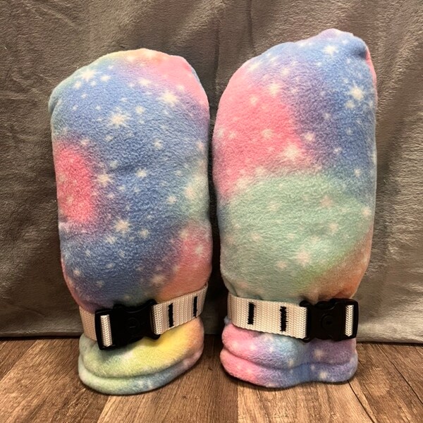 Ready to Ship Lockable Mittens/ABDL Mittens/Age Regression Mittens/Pastel Space