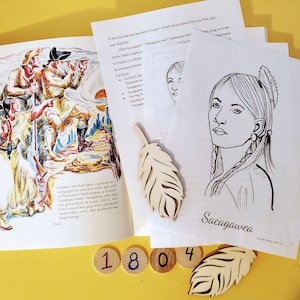 Sacagawea History Unit Study for Grades 2-5:  Homeschool Curriculum & Educational Materials | Nonfiction Reading and Art Study