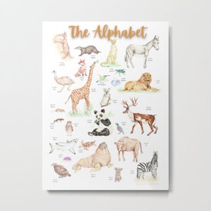 Vintage Animal Alphabet Poster - Homeschool, Elementary School Learning ...