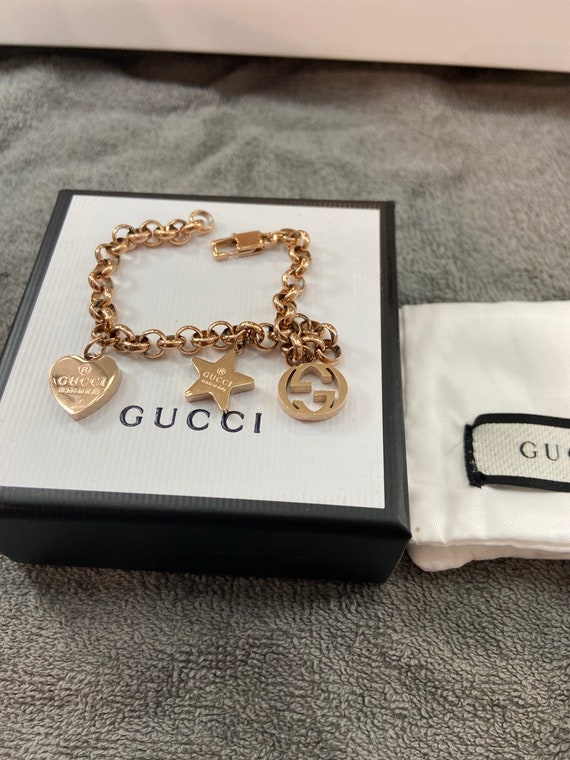 Original Gucci rose gold charm bracelet with packa