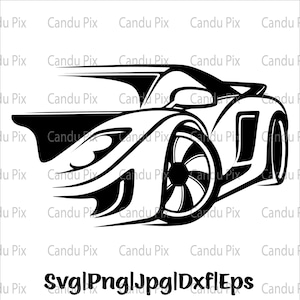 Sports Car Svg, Png, Eps, Dxf, Jpg, Vector Car Cut By Color Clipart Free Commercial License