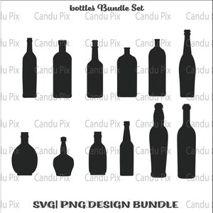 Bottles Set Svg, Wine Bottle Svg, Bottles Set Png, Wine Bottle Png, Drink Your Water Svg, Whiskey Svg
