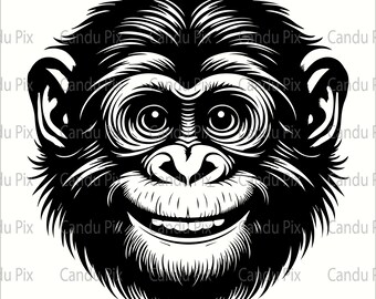 Scimmia felice Svg, Faccia Svg, Scimmia felice Png, Faccia Png