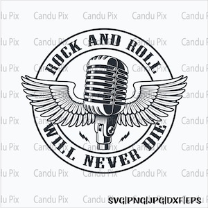 Rock Roll Svg, Rock Wing Svg, Rock Roll Png, Rock Wing Png, Rock n Roll Svg, gitarist svg, muziek svg, Rock Music Svg, Rock Music Png, Zwart