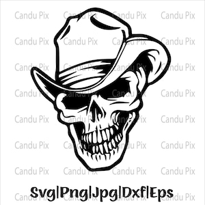 Cowboy Skeleton Svg, Smiling Skeleton Svg, Cute Skeleton Svg, Png Eps Jpg Dxf, Svg Files For Cricut, Commercial License