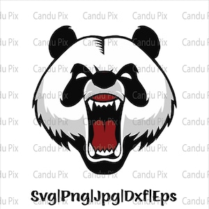 Urso Panda irritado Svg, Urso Panda Svg, Panda fofo Svg, Png Eps Jpg Dxf, Arquivos Svg para Cricut