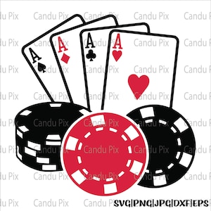 Cztery asy Svg, Karty do gry Svg, Cztery asy Png, Karty do gry Png, Cricut, Plik do cięcia czterech asów