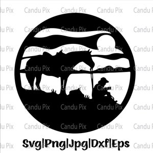 Cowboy Pferd geschnitten Datei