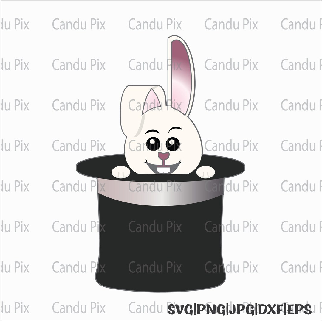 Rabbit Svg, Magician Hat Svg, Rabbit Png, Magician Hat Png, Svg Files ...