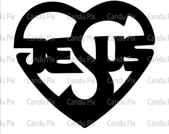 Heart Jesus  Svg,  Png, Eps, Dxf, Jpg, Vector Cute Heart Jesus  Cut By Color Clipart