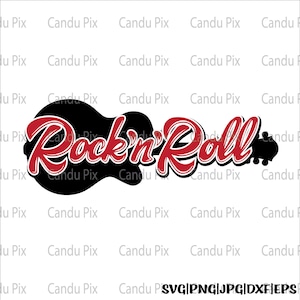 Rock'n'Roll Gitarre SVG, Rock'n'Roll Gitarre, Cricut, Rock'n'Roll Gitarre geschnitten Datei
