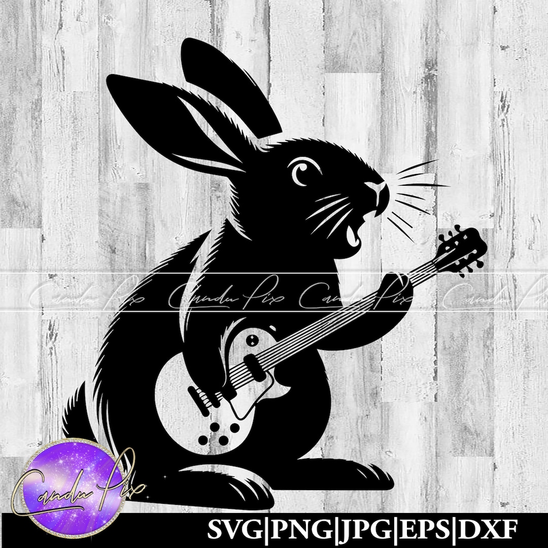 Rabbit Rock Svg, Rock and Roll Svg, Rabbit Rock Png, Rock and Roll Png ...